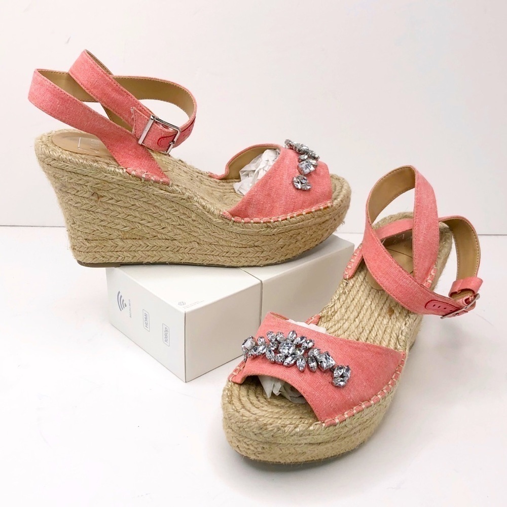 KAARI Blue Chloe espadrille wedge embellished sandal